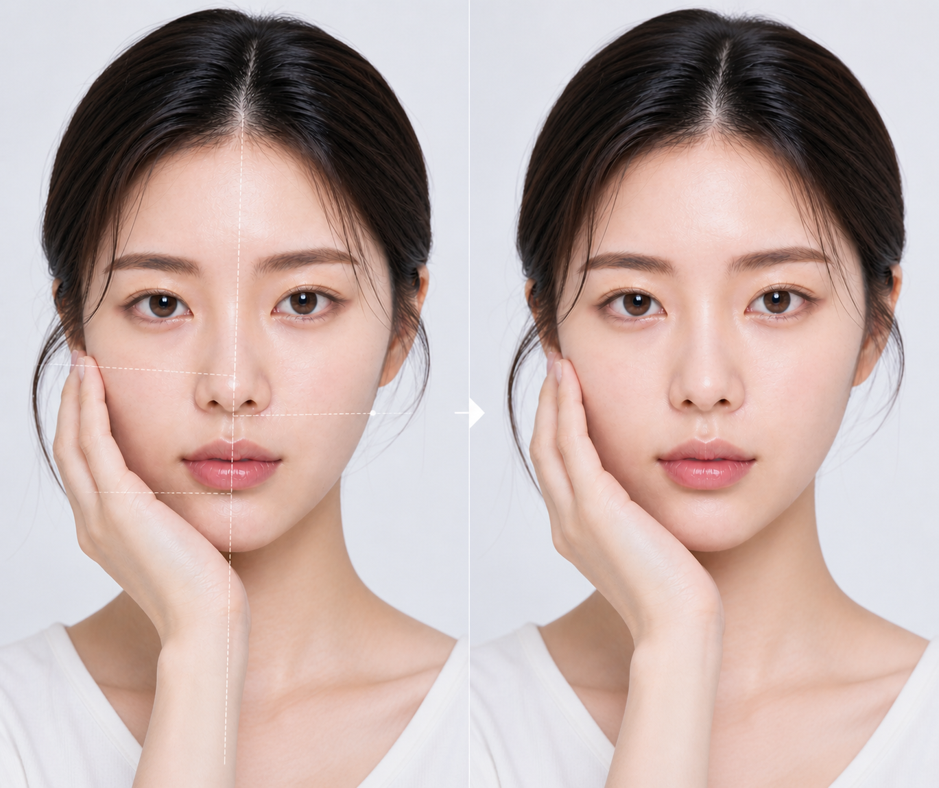 안면 비대칭 원인 안내 모델